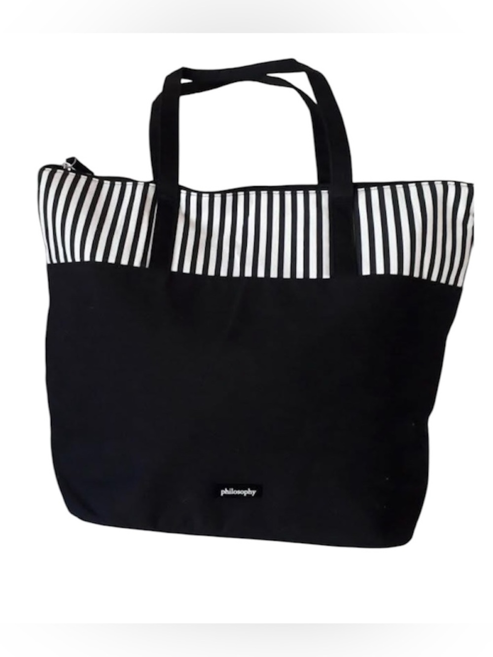 Philosophy Black and White Canvas Tote Bag NWT (Original Packaging)